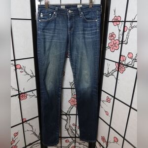 AG Adriano Goldschmied Aubrey Skinny Straight Jeans - Dark Blue Size 28R